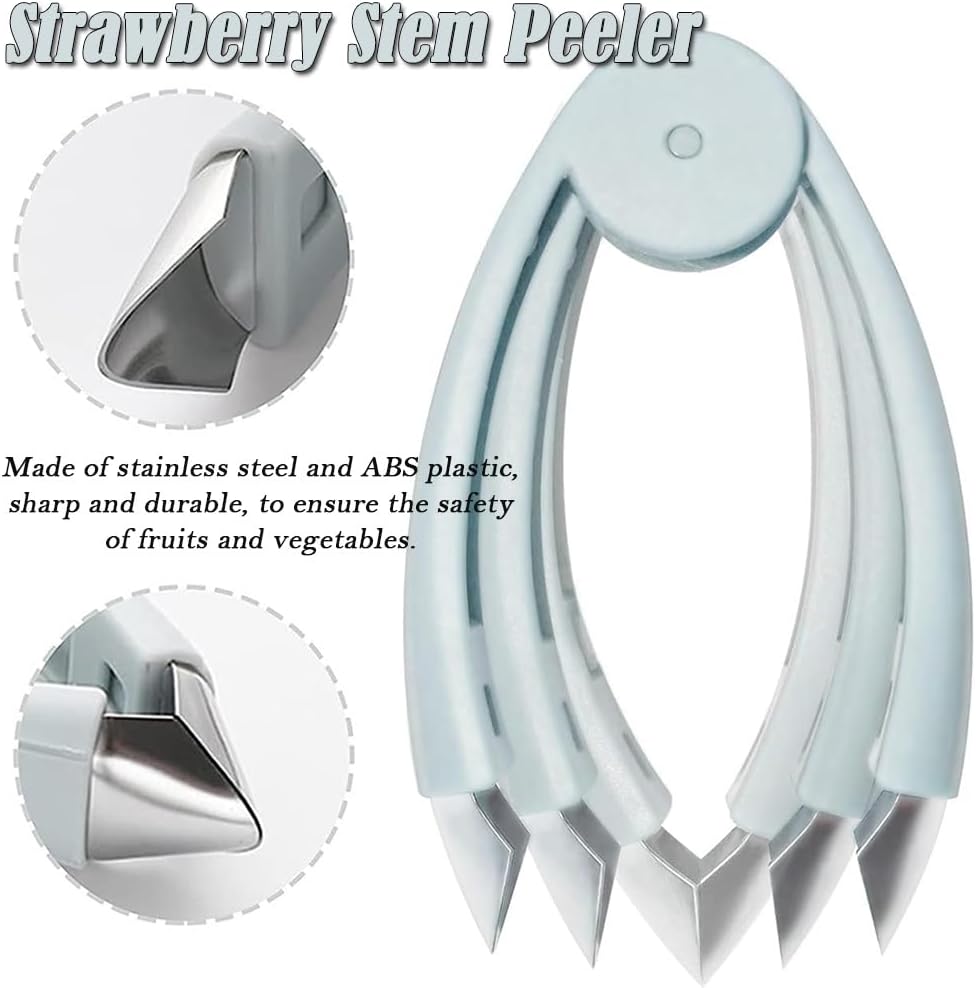 1 Pack Strawberry Huller Stem Remover Tool, Pineapple Eye Remover Peeler, Stainless Steel Strawberry Corer, Fruit and Vegetable Eye Peeler, Portable Fruit Vegetable Tweezers for Home Kitchen