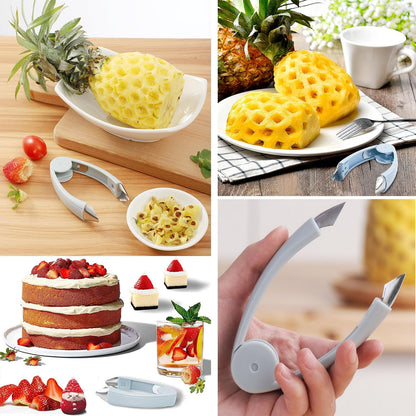 1 Pack Strawberry Huller Stem Remover Tool, Pineapple Eye Remover Peeler, Stainless Steel Strawberry Corer, Fruit and Vegetable Eye Peeler, Portable Fruit Vegetable Tweezers for Home Kitchen