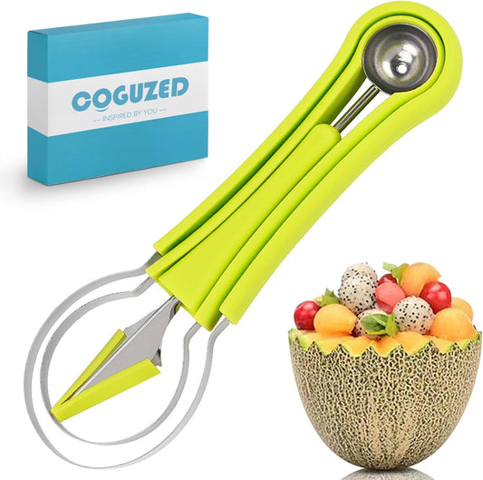 Melon Baller Scoop Set, Melon Scooper and Fruit Carving Tools, Melon Baller with Cookie Scoop Set for Ice Cream, Melons & Cookie Dough