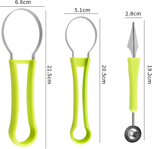 Melon Baller Scoop Set, Melon Scooper and Fruit Carving Tools, Melon Baller with Cookie Scoop Set for Ice Cream, Melons & Cookie Dough
