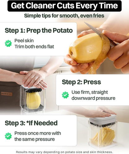 All-in-One French Fry Cutter for Potatoes and Strawberry Slicer – 4 Blade Fruit & Vegetable Slicer, Premium Chopper with Wedge, Garnish, and Strawberry Cutter Cup