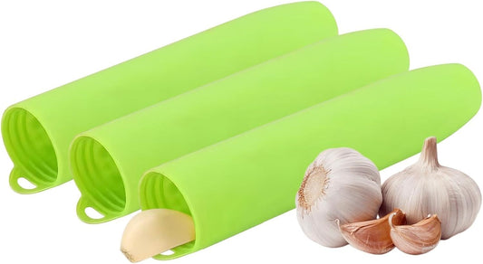 Garlic Peeler; Peel Garlic with Silicone Tube Roller; Garlic Roller Peeling Tube (Green)