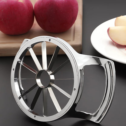Stainless Steel Apple Slicer 12 Slices - Large Apple Corer Remover with Cleaning Brush, Thin Fruit Slicer Wedger for Home Kitchen, Baking & Snacking