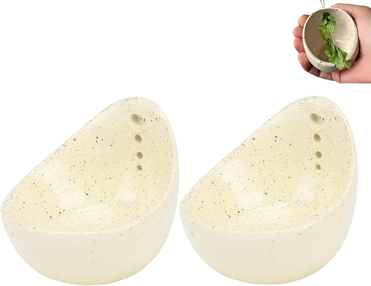 2PCS Resin Herb Stripper Bowl, Handmade Herb Peeling Bowl with Multi Size Holes, Kitchen Herb Leaf Stripping Tool for Separating Leaves and Stems, 2.6x2.4x2.1in