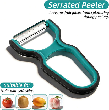 3 Pcs Peeler Set, Straight, Serrated, Julienne Peelers