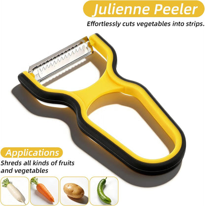 3 Pcs Peeler Set, Straight, Serrated, Julienne Peelers