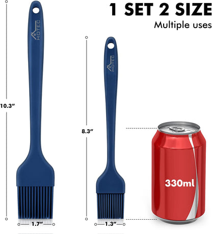 600℉ Heat Resistasnt Basting Brushes, BPA Free Silicone Pastry Brush, Spread Oil Butter Sauce Marinades for BBQ Grill Barbecue Baking Kitchen Cooking Dishwasher Safe (Black 2)