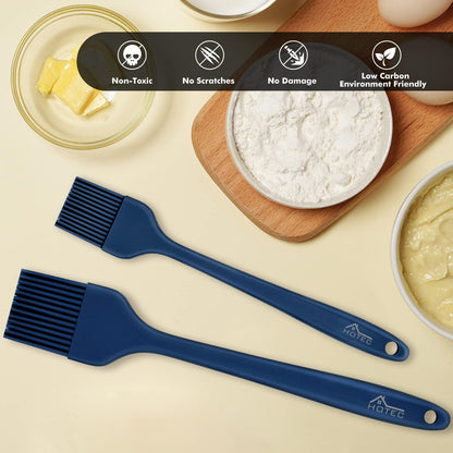 600℉ Heat Resistasnt Basting Brushes, BPA Free Silicone Pastry Brush, Spread Oil Butter Sauce Marinades for BBQ Grill Barbecue Baking Kitchen Cooking Dishwasher Safe (Black 2)