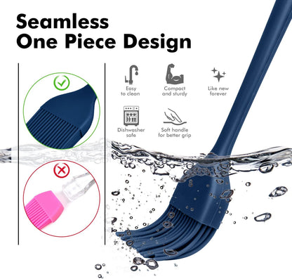 600℉ Heat Resistasnt Basting Brushes, BPA Free Silicone Pastry Brush, Spread Oil Butter Sauce Marinades for BBQ Grill Barbecue Baking Kitchen Cooking Dishwasher Safe (Black 2)