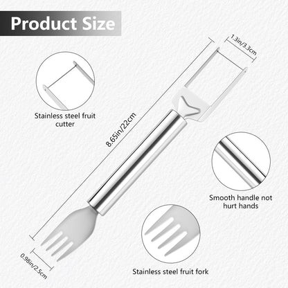2-in-1 Stainless Steel Fruit Cutter, Watermelon Fork Slicer