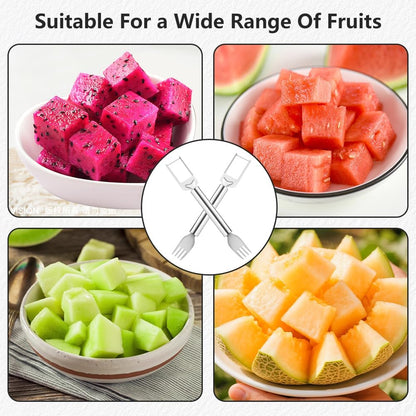 2-in-1 Stainless Steel Fruit Cutter, Watermelon Fork Slicer