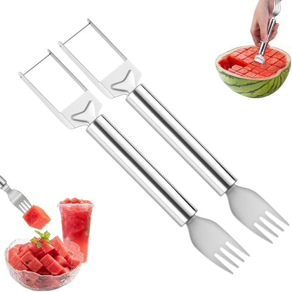 2-in-1 Stainless Steel Fruit Cutter, Watermelon Fork Slicer