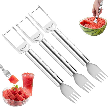 2-in-1 Stainless Steel Fruit Cutter, Watermelon Fork Slicer