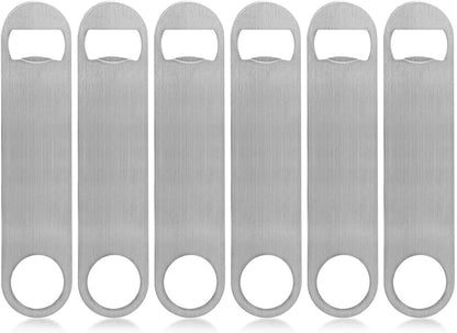 Heavy Duty Stainless Steel Flat Bottle Opener, 6 Pack Beer Bottle Opener for Kitchen, Bar or Restaurant