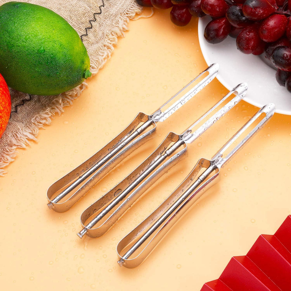5 Pcs Potato Peeler Vegetable Stainless Steel Rotary Peeling Tools
