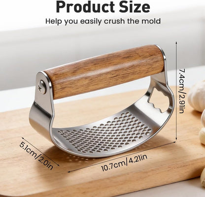 Upgraded Garlic Press Rocker, Manual Garlic Presser with Peeler, Wide Handle Garlic Chopper Grinder for Home Kitchen Gadgets Tools