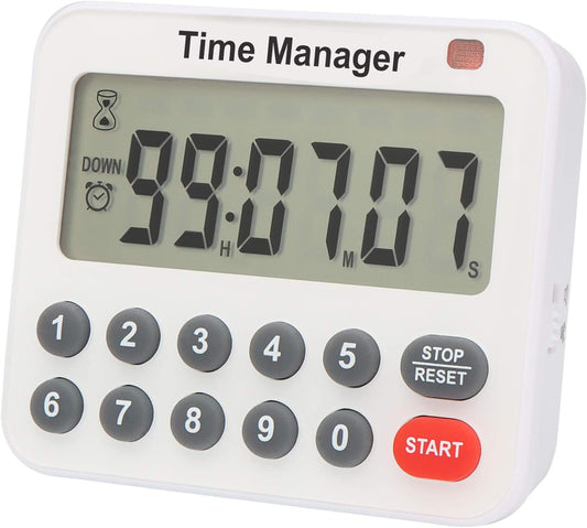 Magnetic Digital Kitchen Timer with Direct Numerical Keypad, Loud Alarm - 99Hr Countdown Count Up Timer for Cooking Baking Classroom, Batteries Included