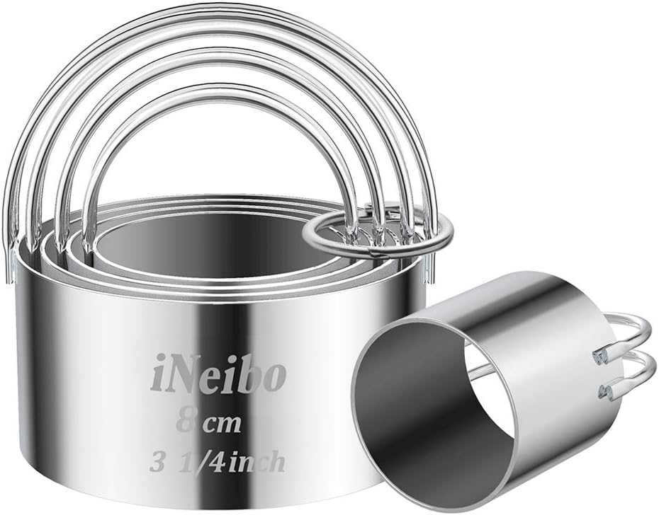 Biscuit Cutter Set (5 Pcs/Set), Square Cookies Cutters with Handle, Professional Stainless Steel Pastry Dough Tools Metal Baking Tools Set