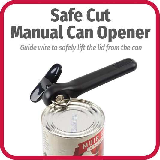 Everyday Safe-Cut Manual Can Opener, Set of 2 – Heavy Duty Can Opener with Safe Cut Lid Lifter, Smoothly Cuts & Removes Lids, Hands-Free Lid Disposal, Easy to Use Kitchen Tool