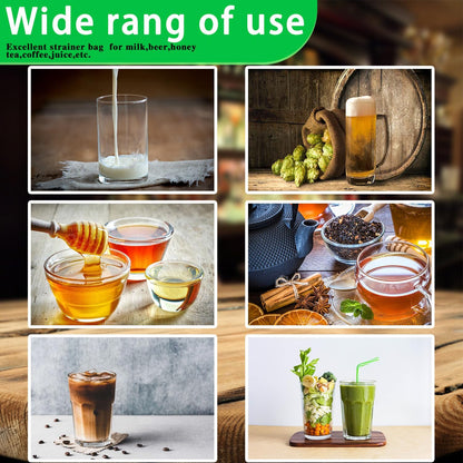 Ultra Fine Mesh Strainer with Stainless Steel Handle, Reusable Food Grade Juice Strainer, Cheesecloth Strainer with Zipper for Nut Milk, Coffee, Butter, Juices and Cheese (Small Size)