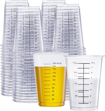 10 oz Clear Plastic Measuring Cups Disposable Multipurpose Cups for Baking, Cooking, Resin & Mixing (Formerly Comfy Package)