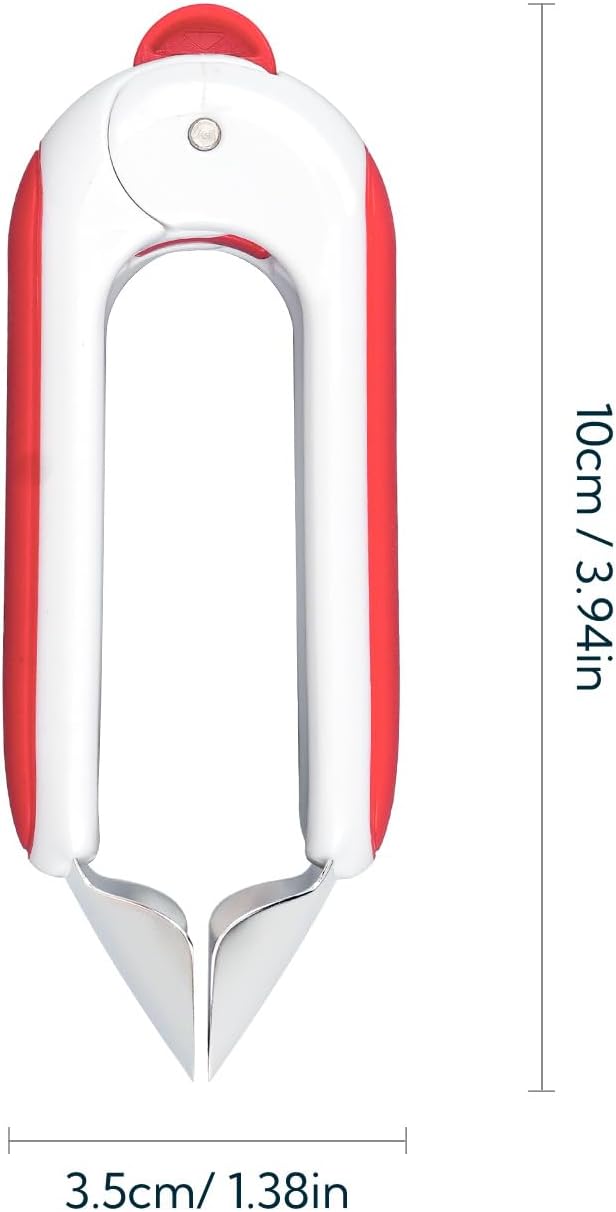 Strawberry Huller Corer Stem Remover with Safety Lock, Non-Slip Soft-touch Handle, Sharp Blades, Dishwasher Safe,1 Pack