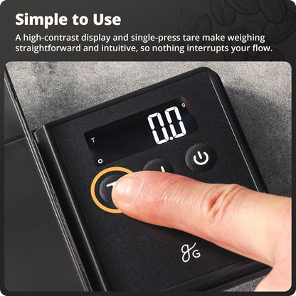 Digital Espresso Scale with 0.1g Precision, 750g Capacity | Precision Gram Scale for Dosing Shots, Real-Time Response, 6 Weighing Units, Instant Tare & Lid Doubles as a Weighing Tray