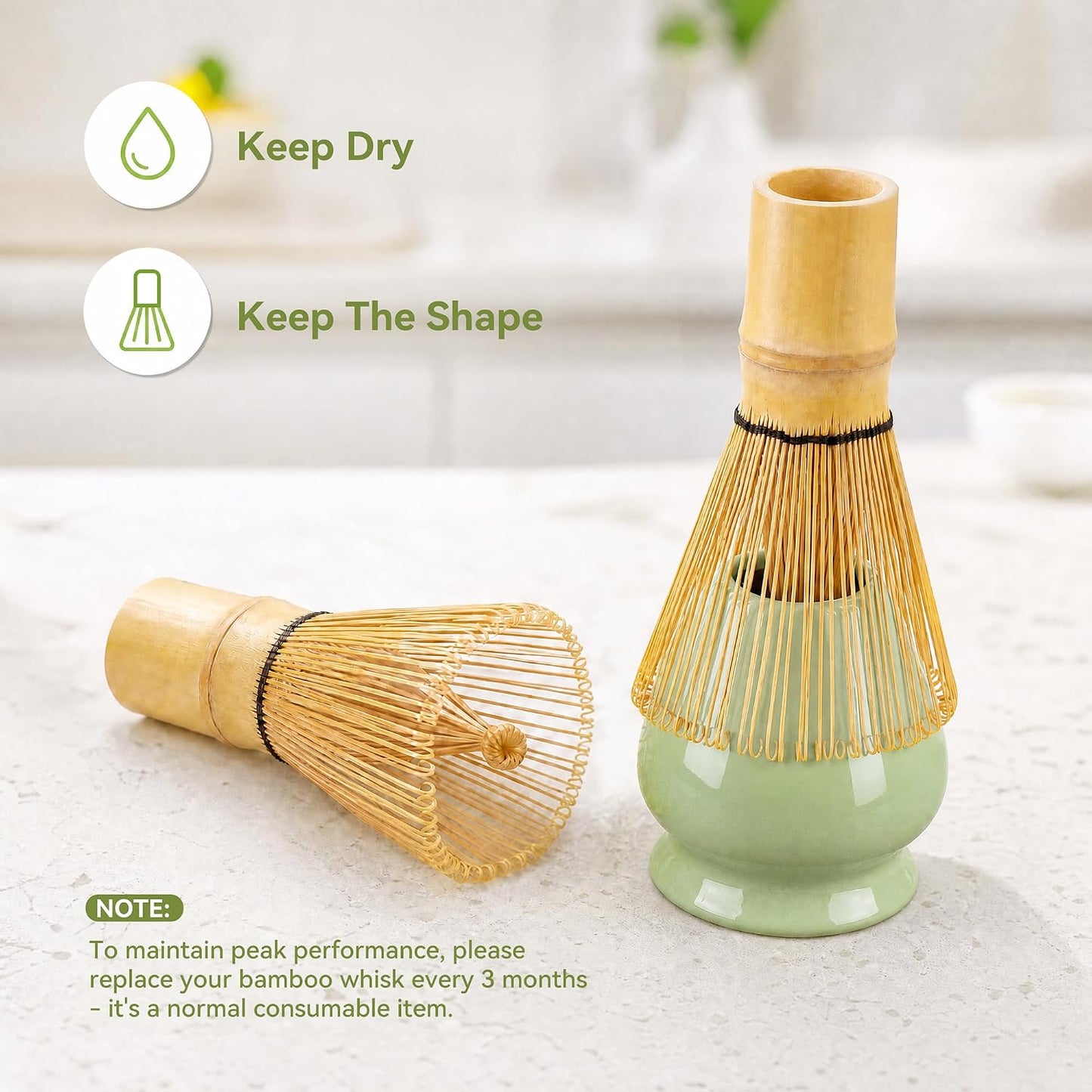 Matcha Whisk Set with Modern Black Ceramic Bowl - Japanese Tea Ceremony Essentials, Includes Bamboo Whisk (Chasen), Holder, Matcha Powder Sifter, Scoop, Complete Preparation Kit
