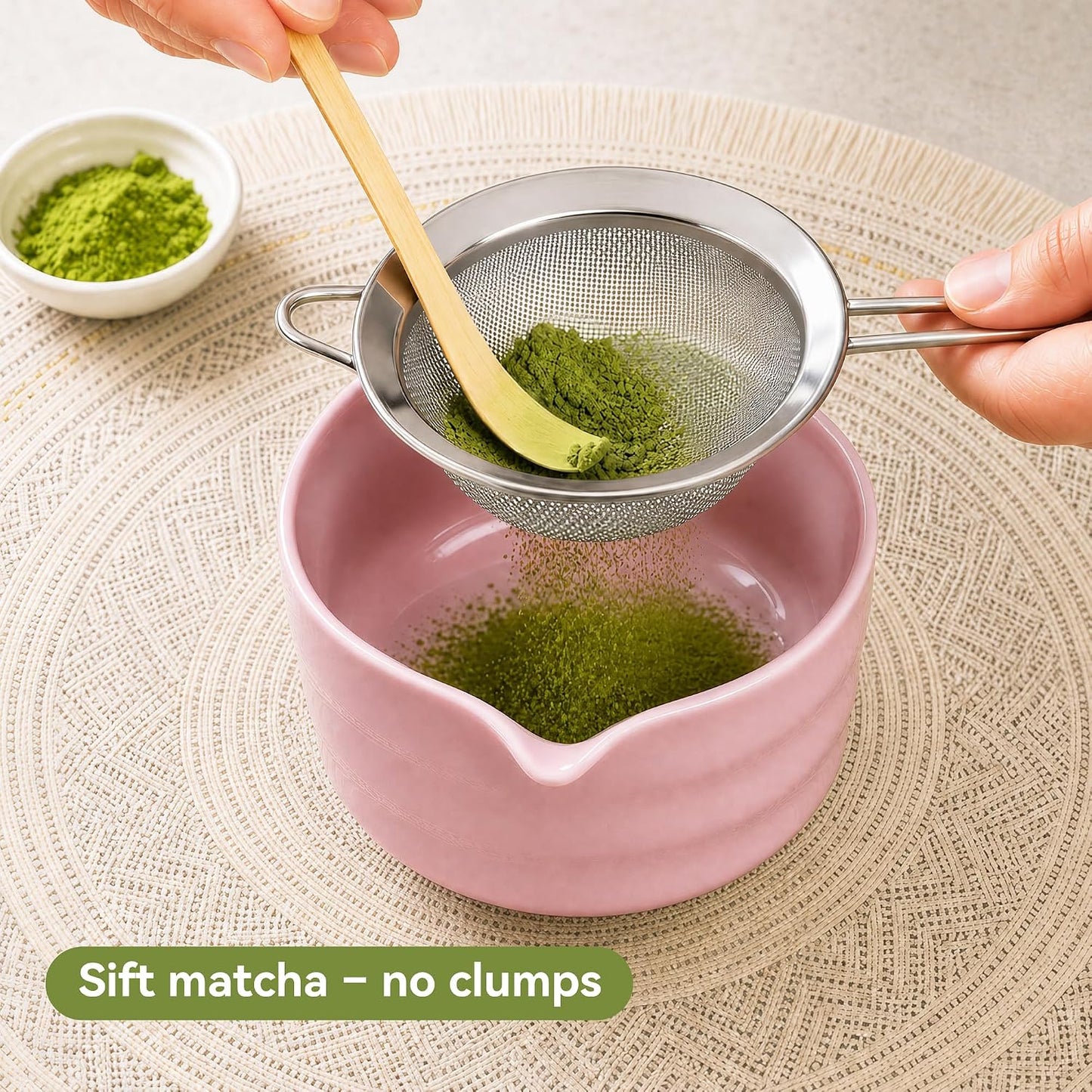 Matcha Whisk Set with Modern Black Ceramic Bowl - Japanese Tea Ceremony Essentials, Includes Bamboo Whisk (Chasen), Holder, Matcha Powder Sifter, Scoop, Complete Preparation Kit