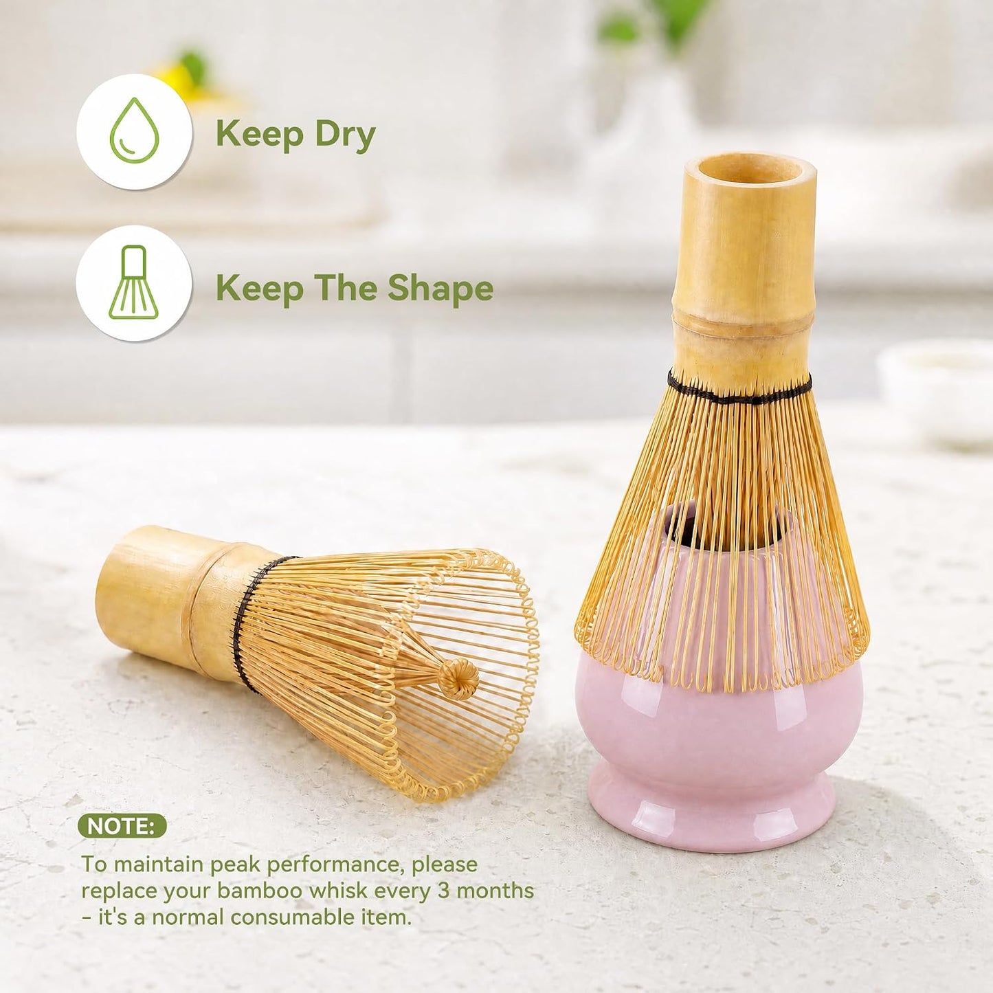 Matcha Whisk Set with Modern Black Ceramic Bowl - Japanese Tea Ceremony Essentials, Includes Bamboo Whisk (Chasen), Holder, Matcha Powder Sifter, Scoop, Complete Preparation Kit