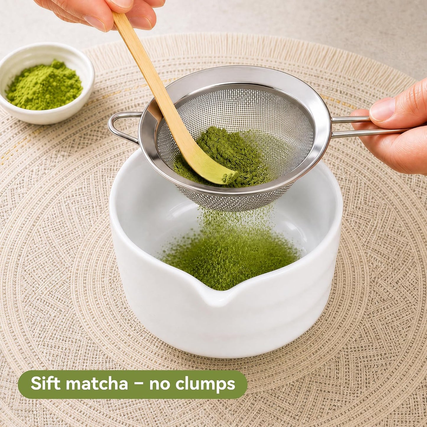 Matcha Whisk Set with Modern Black Ceramic Bowl - Japanese Tea Ceremony Essentials, Includes Bamboo Whisk (Chasen), Holder, Matcha Powder Sifter, Scoop, Complete Preparation Kit