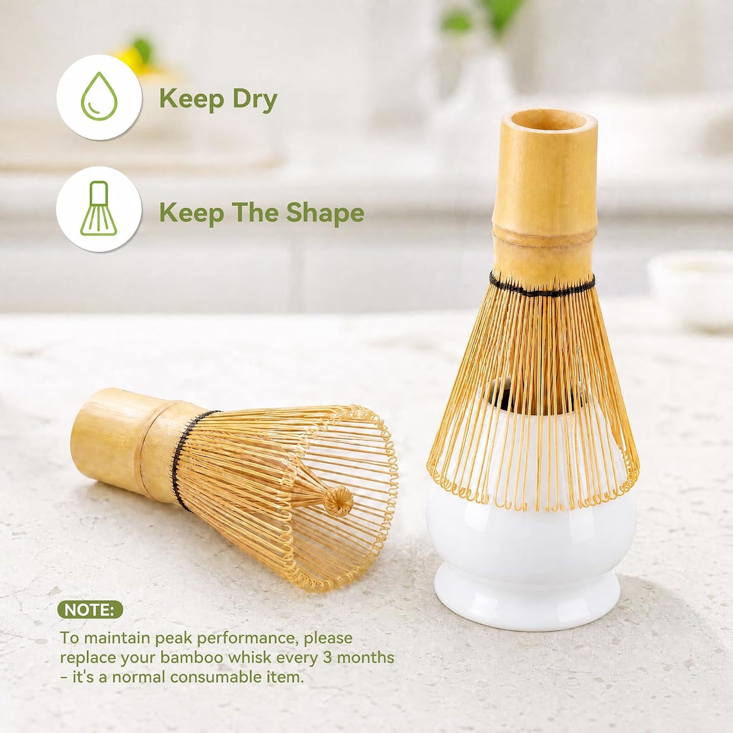 Matcha Whisk Set with Modern Black Ceramic Bowl - Japanese Tea Ceremony Essentials, Includes Bamboo Whisk (Chasen), Holder, Matcha Powder Sifter, Scoop, Complete Preparation Kit