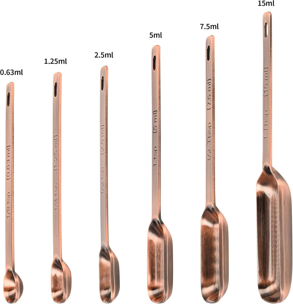Copper Measuring Cups and Spoons Set, Stainless Steel Measuring Cups and Spoons Set 12, Metal Measuring Cups Set, 5 Measuring Cup Set and 6 Copper Measuring Spoons &Leveler for Kitchen