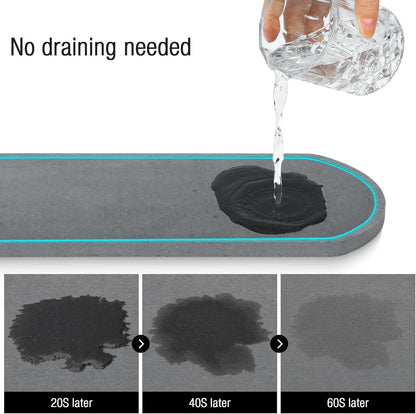Sponge Holder for Kitchen Sink with High Brush Holder, [Stay-Dry Anywhere & No Drainage Needed] Rustproof Stainless Steel Kitchen Sink Caddy Organizer with Water Absorbing Stone Tray, Black