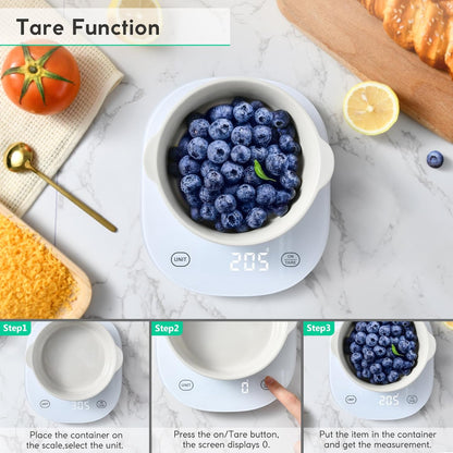 Smart Food Scale, Kitchen Scale with Nutritional Calculator | USB Rechargeable, food scales for kitchen with App for Macro, Keto, Calorie, Cooking, Grams and Ounces, 0.1oz/0.5g, White
