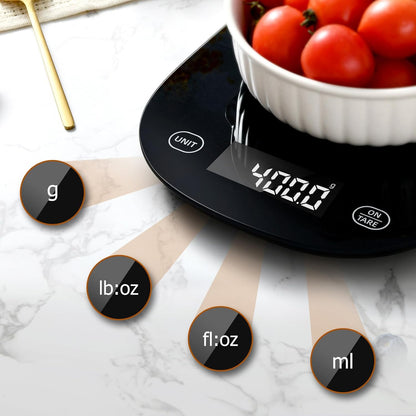 Smart Food Scale, Kitchen Scale with Nutritional Calculator | USB Rechargeable, food scales for kitchen with App for Macro, Keto, Calorie, Cooking, Grams and Ounces, 0.1oz/0.5g, White