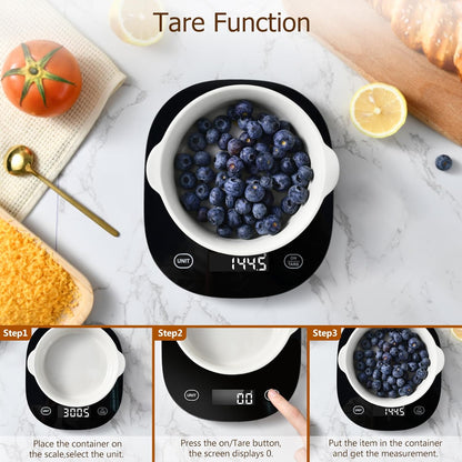 Smart Food Scale, Kitchen Scale with Nutritional Calculator | USB Rechargeable, food scales for kitchen with App for Macro, Keto, Calorie, Cooking, Grams and Ounces, 0.1oz/0.5g, White