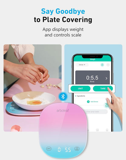 Smart Food Scale, Kitchen Scale with Nutritional Calculator | USB Rechargeable, food scales for kitchen with App for Macro, Keto, Calorie, Cooking, Grams and Ounces, 0.1oz/0.5g, White