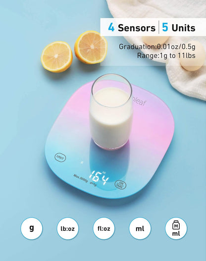 Smart Food Scale, Kitchen Scale with Nutritional Calculator | USB Rechargeable, food scales for kitchen with App for Macro, Keto, Calorie, Cooking, Grams and Ounces, 0.1oz/0.5g, White