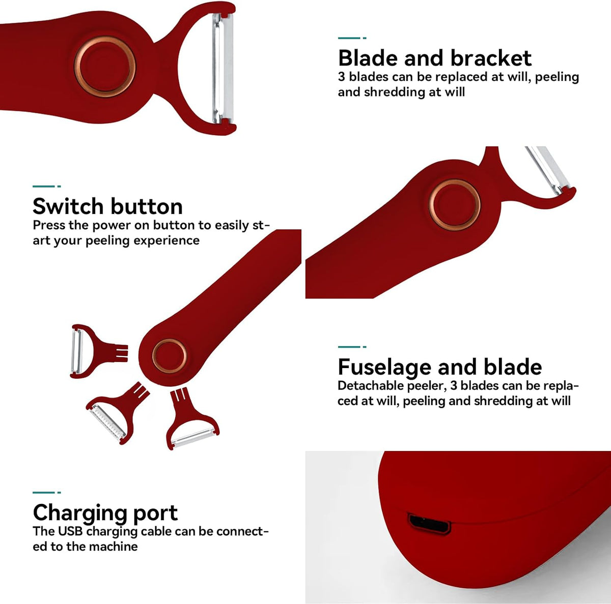 3-in-1 Electric Peeler | Auto Blade for Fruits/Vegetables