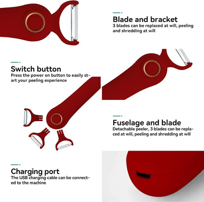 3-in-1 Electric Peeler | Auto Blade for Fruits/Vegetables