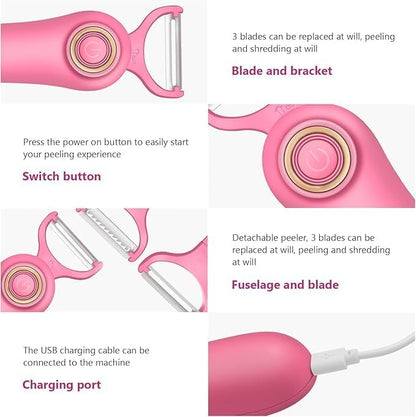 3-in-1 Electric Peeler | Auto Blade for Fruits/Vegetables