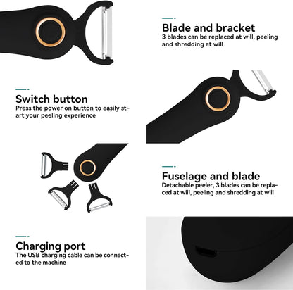 3-in-1 Electric Peeler | Auto Blade for Fruits/Vegetables