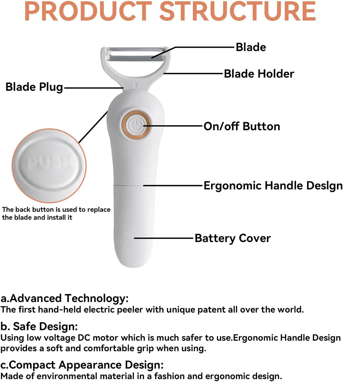 3-in-1 Electric Peeler | Auto Blade for Fruits/Vegetables