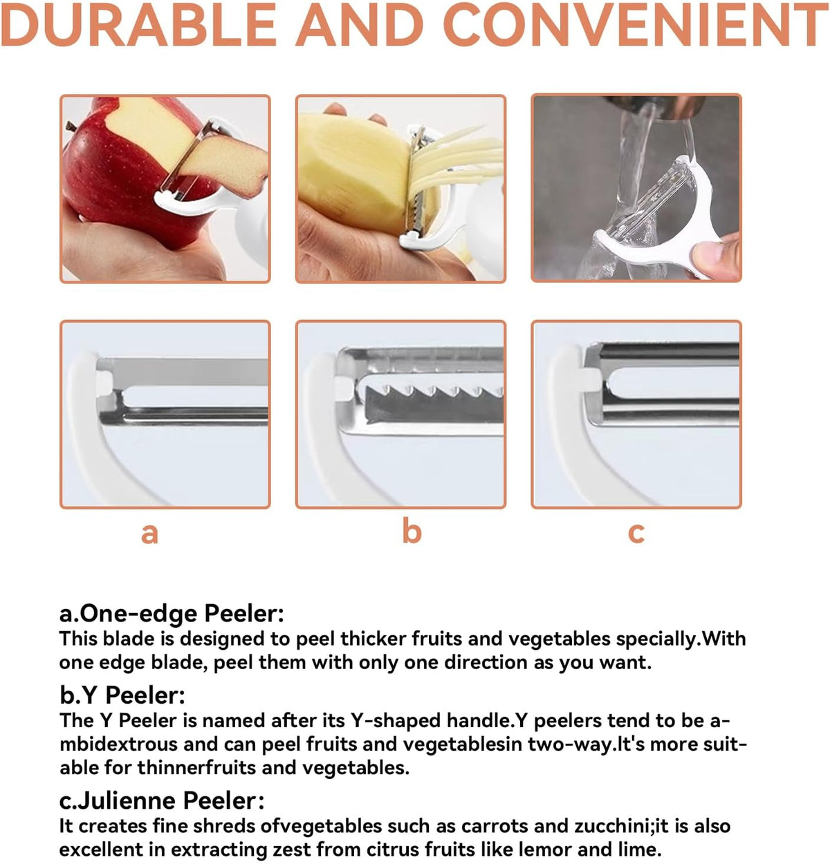 3-in-1 Electric Peeler | Auto Blade for Fruits/Vegetables