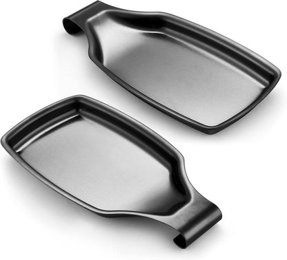 Spoon Rest for Stove Top, 2-Piece Stainless Steel Spoon Holder for Kitchen Counter, Spatula Ladle Utensils Rest, Heavy Duty & Large Size, Dishwasher Safe(8.5 x 4.3 Inch)
