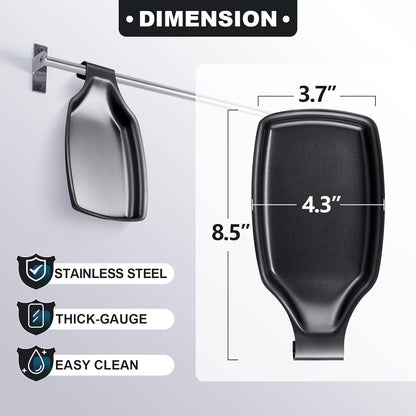 Spoon Rest for Stove Top, 2-Piece Stainless Steel Spoon Holder for Kitchen Counter, Spatula Ladle Utensils Rest, Heavy Duty & Large Size, Dishwasher Safe(8.5 x 4.3 Inch)