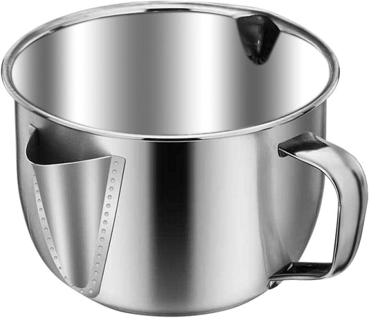 Fat Separator Cup for Gravy. 4-Cup Gravy Separator for Cooking Turkey Meat Beef Chicken. Stainless Steel Oil Strainer Kitchen Gadgets Grease Skimmer to Clarified Butter