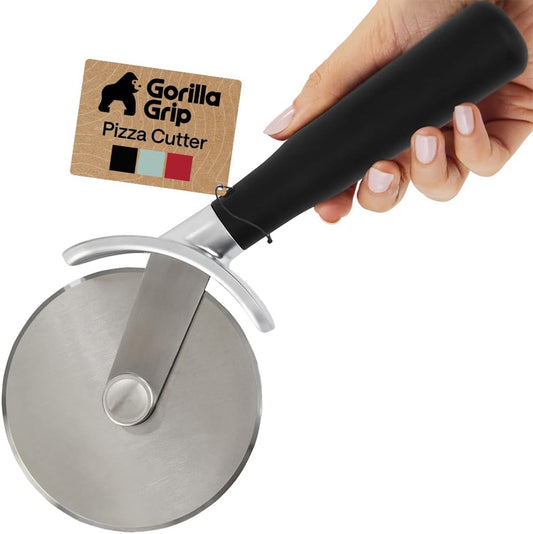 Patented Stainless Steel Large Pizza Cutter Wheel, Black