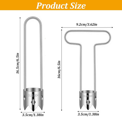 2PCS Bell Pepper Corer Pepper Seed Corer Remover 2 in 1,Silver